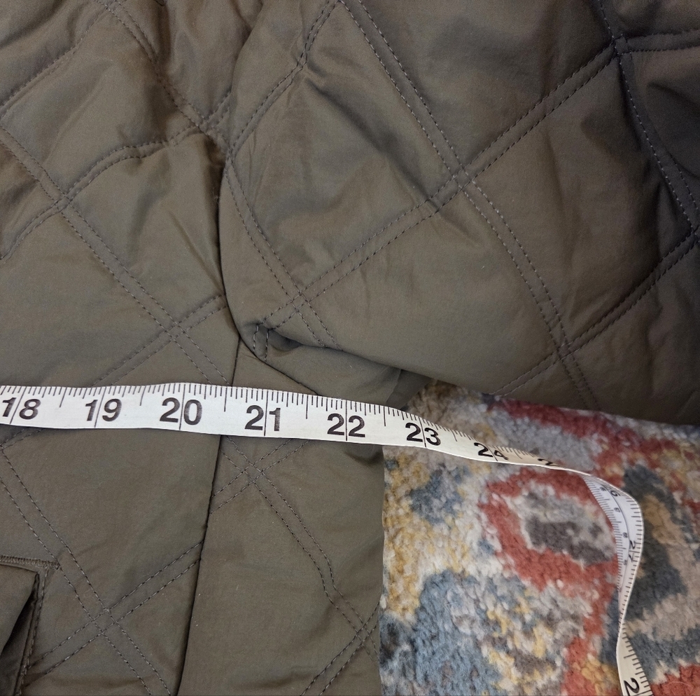 Banana Republic Nylon Quilted Jacket Water Resistant Snap Zip Bomber Green Small - Picture 7 of 14
